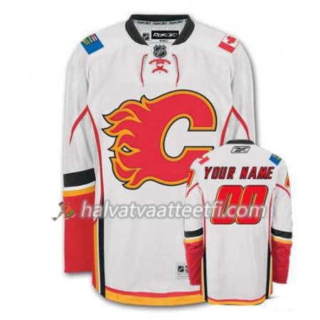 Reebok Naisten NHL Calgary Flames Pelipaita Custom Valkoinen Premier Vieras Reebok Naisten NHL Calgary Flames Pelipaita Custom Valkoinen Premier Vieras