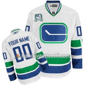 Reebok Naisten NHL Vancouver Canucks Pelipaita Custom Valkoinen 40TH Premier Kolmas