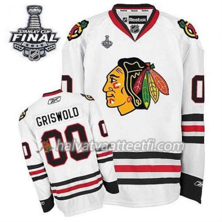 Reebok Miesten NHL Chicago Blackhawks Pelipaita Clark Griswold #00 Vieras Valkoinen 2015 Stanley Cup Reebok Miesten NHL Chicago Blackhawks Pelipaita Clark Griswold #00 Vieras Valkoinen 2015 Stanley Cup