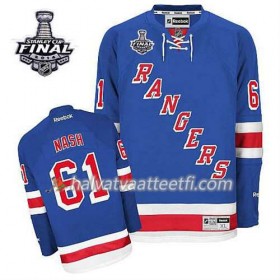 Reebok Miesten NHL New York Rangers Pelipaita Rick Nash #61 Koti Sininen 2014 Stanley Cup