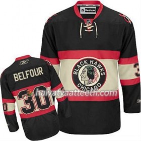 Reebok Miesten NHL Chicago Blackhawks Pelipaita ED Belfour 30 Musta Uusi Kolmas