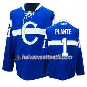 Reebok Miesten NHL Montreal Canadiens Pelipaita Jacques Plante #1 Kolmas Sininen