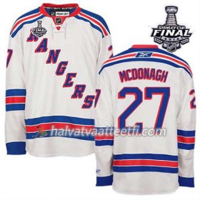 Reebok Miesten NHL New York Rangers Pelipaita Ryan McDonagh #27 Vieras Valkoinen 2014 Stanley Cup