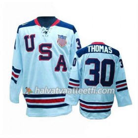 Reebok Miesten NHL Premier Olympic-USA Team Pelipaita Tim Thomas #30 Valkoinen Paita