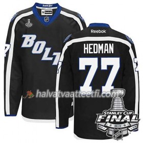 Reebok NHL Tampa Bay Lightning Pelipaita Victor Hedman #77 Musta Kolmas 2016 Stanley Cup