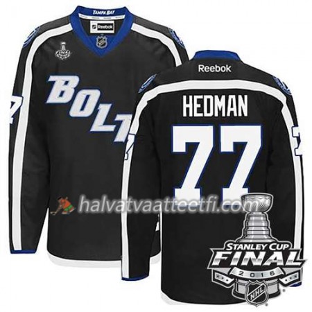 Reebok NHL Tampa Bay Lightning Pelipaita Victor Hedman #77 Musta Kolmas 2016 Stanley Cup