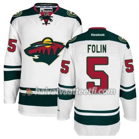 Reebok Miesten NHL Minnesota Wild Pelipaita Christian Folin #5 Vieras Valkoinen Reebok Miesten NHL Minnesota Wild Pelipaita Christian Folin #5 Vieras Valkoinen