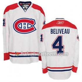 Reebok Miesten NHL Montreal Canadiens Pelipaita Jean Beliveau #4 Vieras Valkoinen