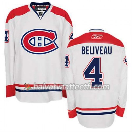 Reebok Miesten NHL Montreal Canadiens Pelipaita Jean Beliveau #4 Vieras Valkoinen