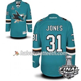 Reebok NHL San Jose Sharks Pelipaita Martin Jones #31 Teal Koti 2016 Stanley Cup