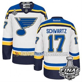 Reebok NHL St. Louis Blues Pelipaita Jaden Schwartz #17 Valkoinen Vieras 2016 Stanley Cup