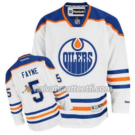 Reebok Miesten NHL Edmonton Oilers Pelipaita Mark Fayne #5 Vieras Valkoinen Reebok Miesten NHL Edmonton Oilers Pelipaita Mark Fayne #5 Vieras Valkoinen