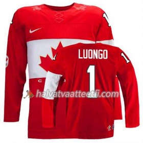 Lasten NHL Premier Olympic-Canada Team Pelipaita Roberto Luongo #1 Vieras Punainen Paita
