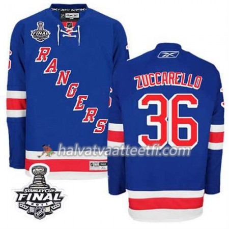 Reebok Miesten NHL New York Rangers Pelipaita Mats Zuccarello #36 Koti Sininen 2014 Stanley Cup