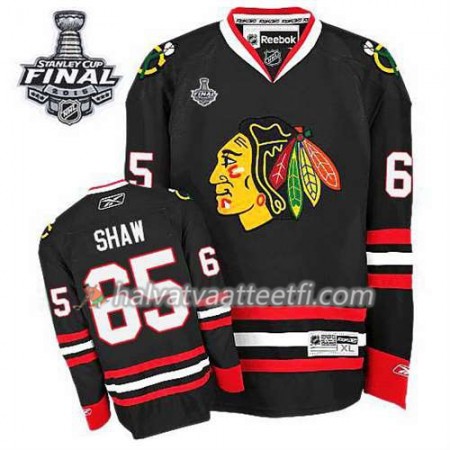 Reebok Naisten NHL Chicago Blackhawks Pelipaita Andrew Shaw Musta #65 Kolmas 2015 Stanley Cup