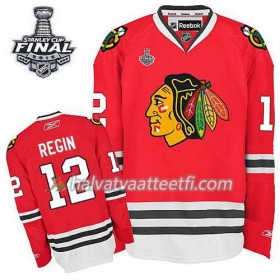 Reebok Miesten NHL Chicago Blackhawks Pelipaita Peter Regin #12 Koti Punainen 2015 Stanley Cup