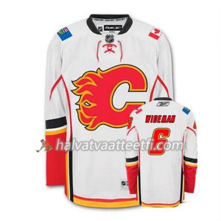 Reebok Miesten NHL Calgary Flames Pelipaita Dennis Wideman #6 Vieras Valkoinen