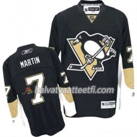 Reebok Miesten NHL Pittsburgh Penguins Pelipaita Paul Martin 7 Musta Koti