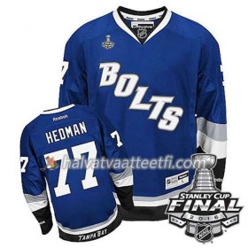Reebok NHL Tampa Bay Lightning Pelipaita Victor Hedman #77 Sininen Kolmas 2016 Stanley Cup