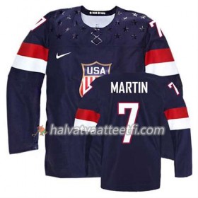 Reebok Miesten NHL Premier Olympic-USA Team Pelipaita Paul Martin #7 Vieras Sininen Paita