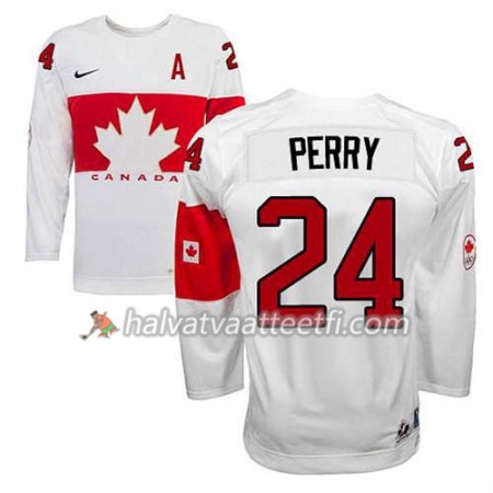 Lasten NHL Premier Olympic-Canada Team Pelipaita Corey Perry #24 Koti Valkoinen Paita