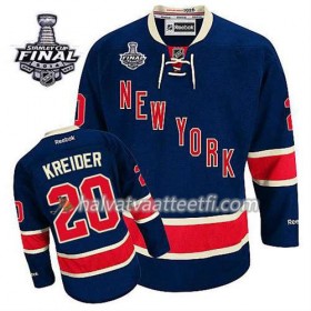 Reebok Miesten NHL New York Rangers Pelipaita Chris Kreider #20 Kolmas Sininen 2014 Stanley Cup
