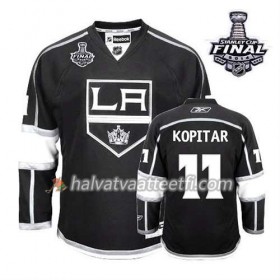 Reebok Miesten NHL Los Angeles Kings Pelipaita Anze Kopitar #11 Koti Musta 2014 Stanley Cup