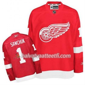 Reebok Miesten NHL Detroit Red Wings Pelipaita Terry Sawchuk #1 Koti Punainen