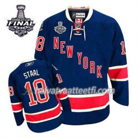 Reebok Miesten NHL New York Rangers Pelipaita Marc Staal #18 Kolmas Sininen 2014 Stanley Cup