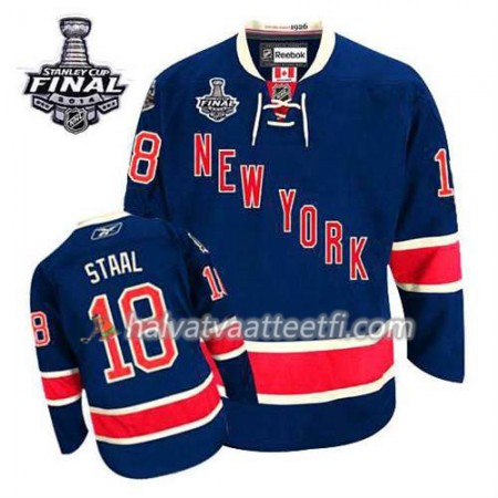 Reebok Miesten NHL New York Rangers Pelipaita Marc Staal #18 Kolmas Sininen 2014 Stanley Cup
