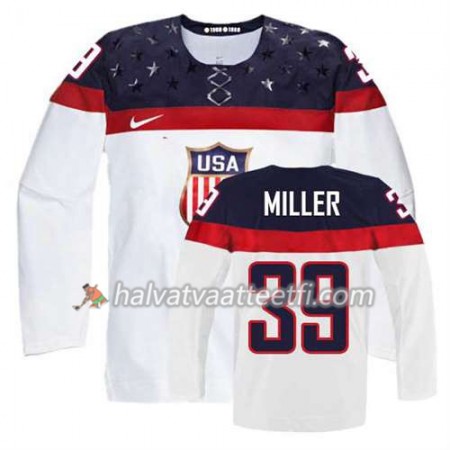 Lasten NHL Premier Olympic-USA Team Pelipaita Ryan Miller #39 Koti Valkoinen Paita