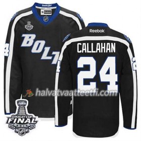 Reebok Miesten NHL Tampa Bay Lightning Pelipaita Ryan Callahan #24 Kolmas Musta 2015 Stanley Cup