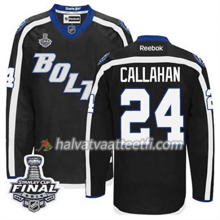 Reebok Miesten NHL Tampa Bay Lightning Pelipaita Ryan Callahan #24 Kolmas Musta 2015 Stanley Cup Reebok Miesten NHL Tampa Bay Lightning Pelipaita Ryan Callahan #24 Kolmas Musta 2015 Stanley Cup