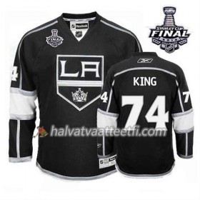 Reebok Miesten NHL Los Angeles Kings Pelipaita Drew Doughty #74 Koti Musta 2014 Stanley Cup