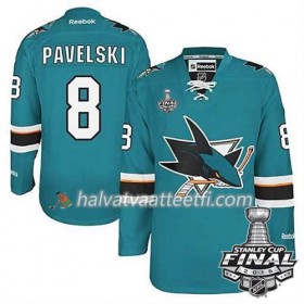Reebok NHL San Jose Sharks Pelipaita Joe Pavelski #8 Teal Koti 2016 Stanley Cup