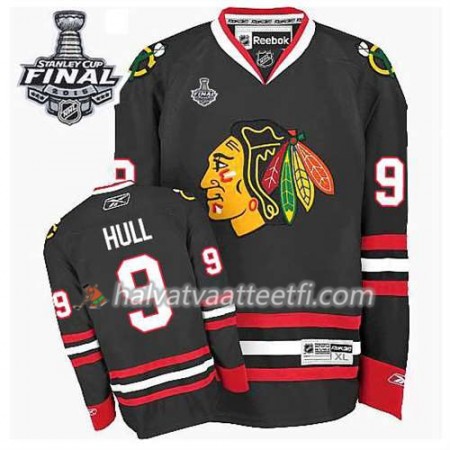Reebok Miesten NHL Chicago Blackhawks Pelipaita Bobby Hull #9 Kolmas Musta 2015 Stanley Cup
