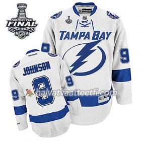 Reebok Miesten NHL Tampa Bay Lightning Pelipaita Tyler Johnson #9 Vieras Valkoinen 2015 Stanley Cup