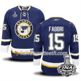 Reebok NHL St. Louis Blues Pelipaita Robby Fabbri #15 Sininen Kolmas 2016 Stanley Cup