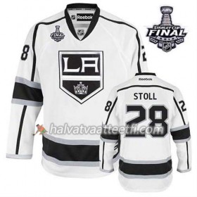 Reebok Miesten NHL Los Angeles Kings Pelipaita Jarret Stoll #28 Vieras Valkoinen 2014 Stanley Cup