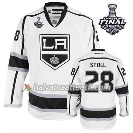 Reebok Miesten NHL Los Angeles Kings Pelipaita Jarret Stoll #28 Vieras Valkoinen 2014 Stanley Cup