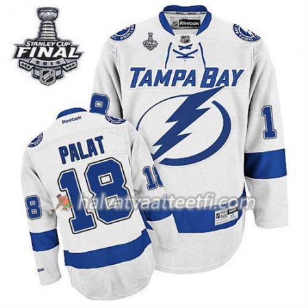 Reebok Miesten NHL Tampa Bay Lightning Pelipaita Ondrej Palat #18 Vieras Valkoinen 2015 Stanley Cup Reebok Miesten NHL Tampa Bay Lightning Pelipaita Ondrej Palat #18 Vieras Valkoinen 2015 Stanley Cup