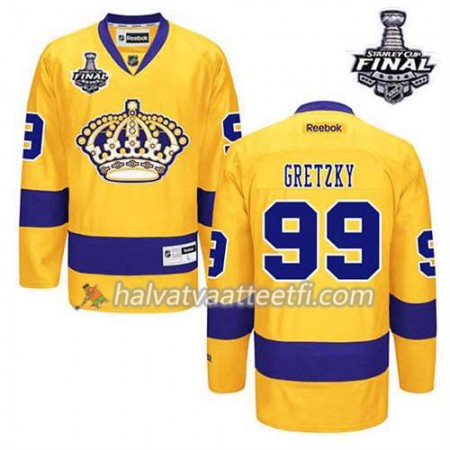 Reebok Miesten NHL Los Angeles Kings Pelipaita Wayne Gretzky #99 Kolmas Kulta 2014 Stanley Cup