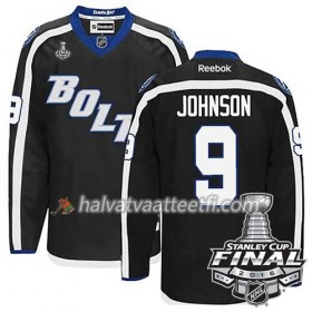 Reebok NHL Tampa Bay Lightning Pelipaita Tyler Johnson #9 Musta Kolmas 2016 Stanley Cup