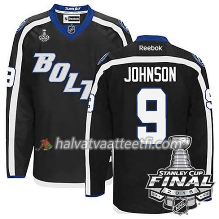 Reebok NHL Tampa Bay Lightning Pelipaita Tyler Johnson #9 Musta Kolmas 2016 Stanley Cup