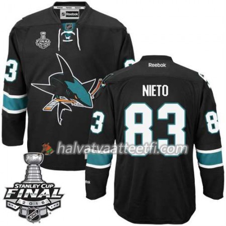 Reebok NHL San Jose Sharks Pelipaita Matt Nieto #83 Musta Kolmas 2016 Stanley Cup Reebok NHL San Jose Sharks Pelipaita Matt Nieto #83 Musta Kolmas 2016 Stanley Cup
