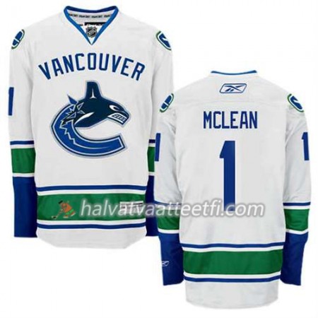Reebok Miesten NHL Vancouver Canucks Pelipaita Kirk Mclean #1 Vieras Valkoinen Reebok Miesten NHL Vancouver Canucks Pelipaita Kirk Mclean #1 Vieras Valkoinen