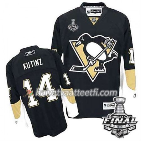 Reebok NHL Pittsburgh Penguins Pelipaita Chris Kunitz #14 Musta Koti 2016 Stanley Cup