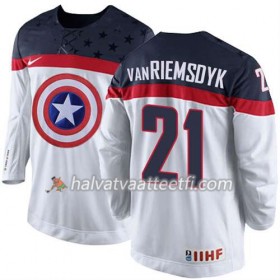 Reebok Miesten NHL Premier Olympic-USA Team Pelipaita James van Riemsdyk #21 Valkoinen Paita