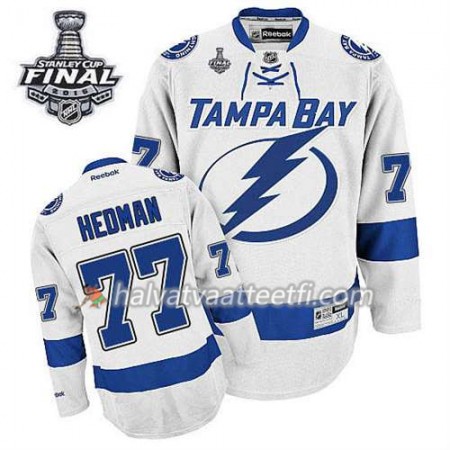 Reebok Miesten NHL Tampa Bay Lightning Pelipaita Victor Hedman #77 Vieras Valkoinen 2015 Stanley Cup Reebok Miesten NHL Tampa Bay Lightning Pelipaita Victor Hedman #77 Vieras Valkoinen 2015 Stanley Cup