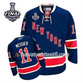 Reebok Miesten NHL New York Rangers Pelipaita Mark Messier #11 Kolmas Sininen 2014 Stanley Cup